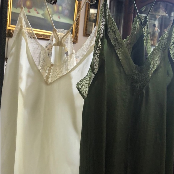 OLIVE LACE CAMI TOP - Picture 3 of 5